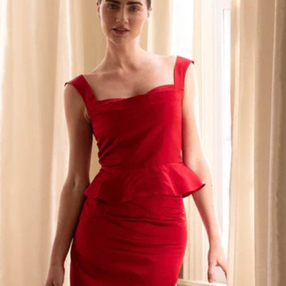 Damaris Bailey Rosso Top Red Satin - Picture 1 of 4